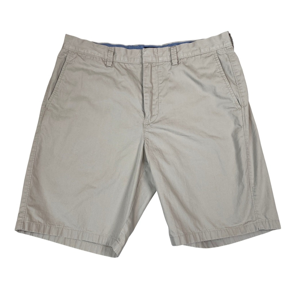 J. Crew Club Chino Shorts Mens 34 Stone Cotton Preppy Ivy League Summer Coastal
